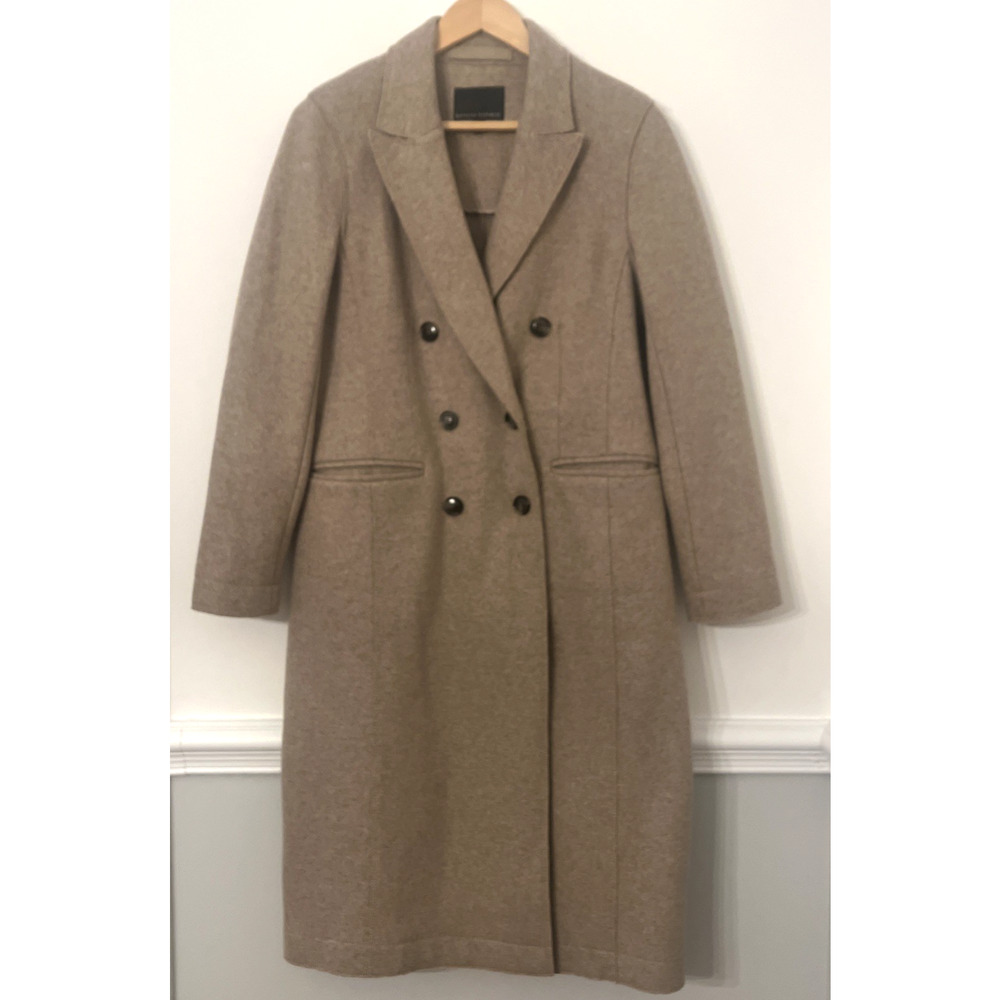Banana Republic Unlined Melton‎ Car Coat Size Medium Taupe - Picture 3 of 10